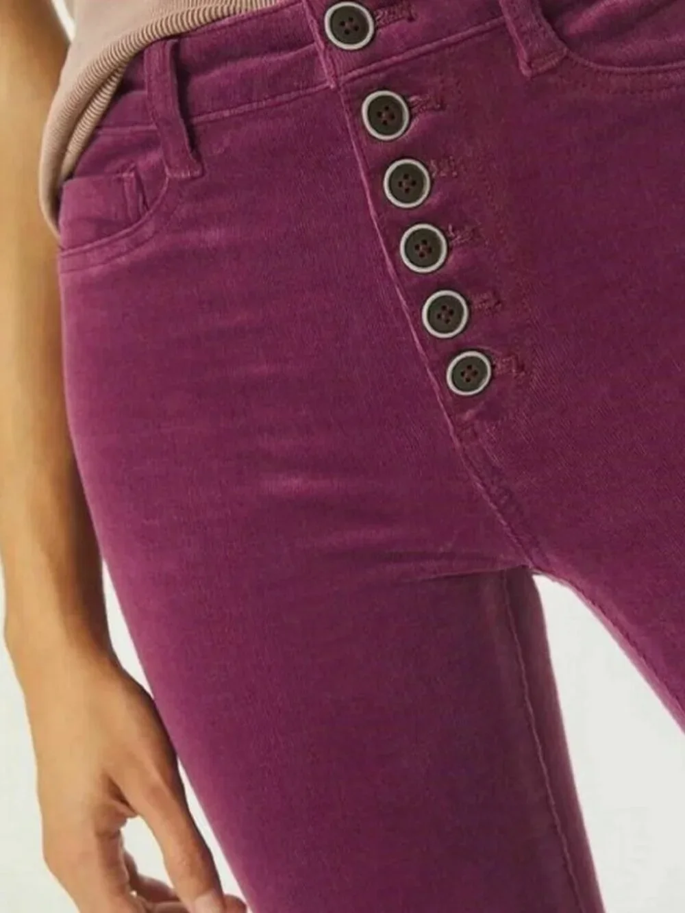 Anthropologie Pilcro Mulberry High Rise Skinny Corduroy Pants 22W NWT - Picture 3 of 9